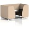 Brixworth 4 Seater Booth with Table, White Legs, White/Silver Table, Synergy Fabric, Affix Panels And Wed Sofa