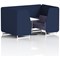 Brixworth 4 Seater Booth with Table, White Legs, White/Silver Table, Synergy Fabric, Alike Panels And Order Sofa