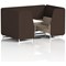 Brixworth 4 Seater Booth with Table, White Legs, White/Silver Table, Synergy Fabric, Wed Panels And Affix Sofa