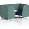 Brixworth 4 Seater Booth with Table, White Legs, White/Silver Table, Sumi Fabric, Handa Panels And Uto Sofa