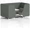 Brixworth 4 Seater Booth with Table, White Legs, White/Silver Table, Sumi Fabric, Kobe Panels And Tokyo Sofa