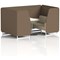 Brixworth 4 Seater Booth with Table, White Legs, White/Silver Table, Sumi Fabric, Osaka Panels And Zen Sofa