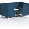 Brixworth 4 Seater Booth with Table, White Legs, White/Silver Table, Sumi Fabric, Uto Panels And Handa Sofa