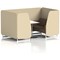 Brixworth 4 Seater Booth with Table, White Legs, White/Silver Table, Sumi Fabric, Zen Panels And Osaka Sofa