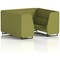 Brixworth 6 Seater Booth, Black Legs, Rivet Fabric, Olive Panels And Sofa