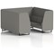 Brixworth 6 Seater Booth, Black Legs, X2 Fabric, Number Panels And Sofa