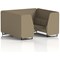 Brixworth 6 Seater Booth, Black Legs, Main Line Flax Fabric, Bank Panels And Sofa