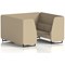 Brixworth 6 Seater Booth, Black Legs, Main Line Flax Fabric, Upminster Panels And Sofa