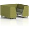 Brixworth 6 Seater Booth, Black Legs, Rivet Fabric, Olive Panels And Burnish Sofa