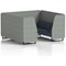 Brixworth 6 Seater Booth, Black Legs, Rivet Fabric, Prime Panels And Crucible Sofa