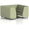 Brixworth 6 Seater Booth with Table, Black Legs, Black Table, Rivet Fabric, Burnish Panels And Sofa