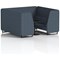 Brixworth 6 Seater Booth with Table, Black Legs, Black Table, Rivet Fabric, Crucible Panels And Sofa