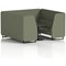 Brixworth 6 Seater Booth with Table, Black Legs, Black Table, Main Line Flax Fabric, Monument Panels And Sofa