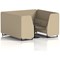 Brixworth 6 Seater Booth with Table, Black Legs, Black Table, Main Line Flax Fabric, Upminster Panels And Sofa