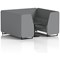 Brixworth 6 Seater Booth with Table, Black Legs, Black Table, Synergy Fabric, Partner Panels And Sofa