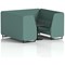 Brixworth 6 Seater Booth with Table, Black Legs, Black Table, Sumi Fabric, Handa Panels And Sofa