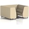 Brixworth 6 Seater Booth with Table, Black Legs, Black Table, Sumi Fabric, Zen Panels And Sofa