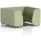Brixworth 6 Seater Booth with Table, Black Legs, Black Table, Rivet Fabric, Burnish Panels And Olive Sofa