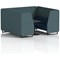Brixworth 6 Seater Booth with Table, Black Legs, Black Table, X2 Fabric, Polygon Panels And Calculus Sofa