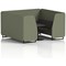 Brixworth 6 Seater Booth with Table, Black Legs, Black Table, Main Line Flax Fabric, Monument Panels And Temple Sofa
