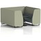 Brixworth 6 Seater Booth with Table, Black Legs, Black Table, Main Line Flax Fabric, Newbury Panels And Westminster Sofa