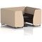 Brixworth 6 Seater Booth with Table, Black Legs, Black Table, Synergy Fabric, Affix Panels And Wed Sofa