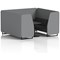 Brixworth 6 Seater Booth with Table, Black Legs, Black Table, Synergy Fabric, Partner Panels And Mix Sofa