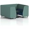 Brixworth 6 Seater Booth with Table, Black Legs, Black Table, Sumi Fabric, Handa Panels And Uto Sofa