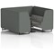 Brixworth 6 Seater Booth with Table, Black Legs, Black Table, Sumi Fabric, Kobe Panels And Tokyo Sofa