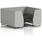 Brixworth 6 Seater Booth with Table, Black Legs, Black Table, Sumi Fabric, Tokyo Panels And Kobe Sofa