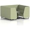 Brixworth 6 Seater Booth with Table, Black Legs, Grey/Black Table, Rivet Fabric, Burnish Panels And Sofa