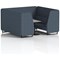 Brixworth 6 Seater Booth with Table, Black Legs, Grey/Black Table, Rivet Fabric, Crucible Panels And Sofa