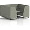 Brixworth 6 Seater Booth with Table, Black Legs, Grey/Black Table, Rivet Fabric, Vitreous Panels And Sofa