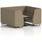 Brixworth 6 Seater Booth with Table, Black Legs, Grey/Black Table, Main Line Flax Fabric, Bank Panels And Sofa