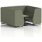 Brixworth 6 Seater Booth with Table, Black Legs, Grey/Black Table, Main Line Flax Fabric, Monument Panels And Sofa