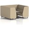 Brixworth 6 Seater Booth with Table, Black Legs, Grey/Black Table, Main Line Flax Fabric, Upminster Panels And Sofa