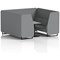 Brixworth 6 Seater Booth with Table, Black Legs, Grey/Black Table, Synergy Fabric, Partner Panels And Sofa