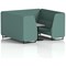 Brixworth 6 Seater Booth with Table, Black Legs, Grey/Black Table, Sumi Fabric, Handa Panels And Sofa