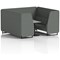 Brixworth 6 Seater Booth with Table, Black Legs, Grey/Black Table, Sumi Fabric, Kobe Panels And Sofa
