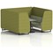 Brixworth 6 Seater Booth with Table, Black Legs, Grey/Black Table, Rivet Fabric, Olive Panels And Burnish Sofa