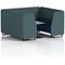 Brixworth 6 Seater Booth with Table, Black Legs, Grey/Black Table, X2 Fabric, Polygon Panels And Calculus Sofa