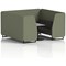 Brixworth 6 Seater Booth with Table, Black Legs, Grey/Black Table, Main Line Flax Fabric, Monument Panels And Temple Sofa