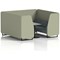 Brixworth 6 Seater Booth with Table, Black Legs, Grey/Black Table, Main Line Flax Fabric, Newbury Panels And Westminster Sofa