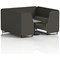 Brixworth 6 Seater Booth with Table, Black Legs, Grey/Black Table, Main Line Flax Fabric, Temple Panels And Monument Sofa