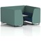 Brixworth 6 Seater Booth with Table, Black Legs, Grey/Black Table, Sumi Fabric, Handa Panels And Uto Sofa