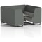 Brixworth 6 Seater Booth with Table, Black Legs, Grey/Black Table, Sumi Fabric, Kobe Panels And Tokyo Sofa