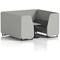 Brixworth 6 Seater Booth with Table, Black Legs, Grey/Black Table, Sumi Fabric, Tokyo Panels And Kobe Sofa