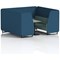 Brixworth 6 Seater Booth with Table, Black Legs, Grey/Black Table, Sumi Fabric, Uto Panels And Handa Sofa