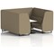 Brixworth 6 Seater Booth with Table, Black Legs, White/Black Table, Main Line Flax Fabric, Bank Panels And Sofa