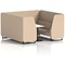 Brixworth 6 Seater Booth with Table, Black Legs, White/Black Table, Synergy Fabric, Affix Panels And Sofa